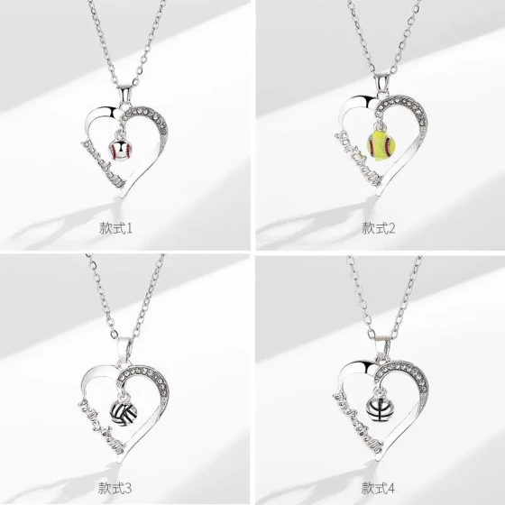 New volleyball/Softball/Basketball/Baseball necklace Sports accessories, birthday, Christmas, Valentine's Day gifts