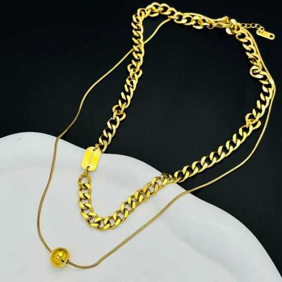 Titanium steel does not fade and can be worn in layers without fading MOM Necklace ins Luxurious and sophisticated original design fortune ball collarbone necklace