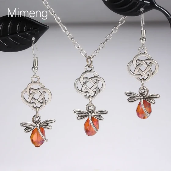 Dragonfly Zircon Necklace Set Fashionable Chinese Knot Christmas Gift Micro-Inlaid Zircon Jewelry Set