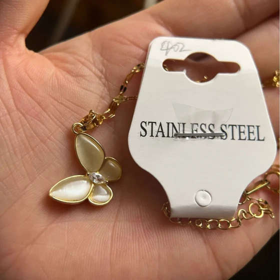 New butterfly copper pendant necklace for women, fashionable and versatile, not easy to fade Best-selling collarbone chain jewelry