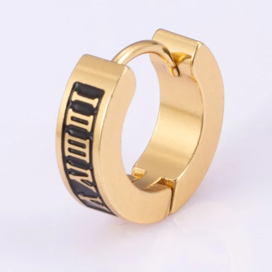 New stainless steel single ear cuff with English letters, stylish design, unique personality, versatile earrings