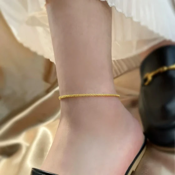 Sparkling anklet for women, summer, non-fading, new style ins Starry sky trendy light luxury niche high-end influencer anklet