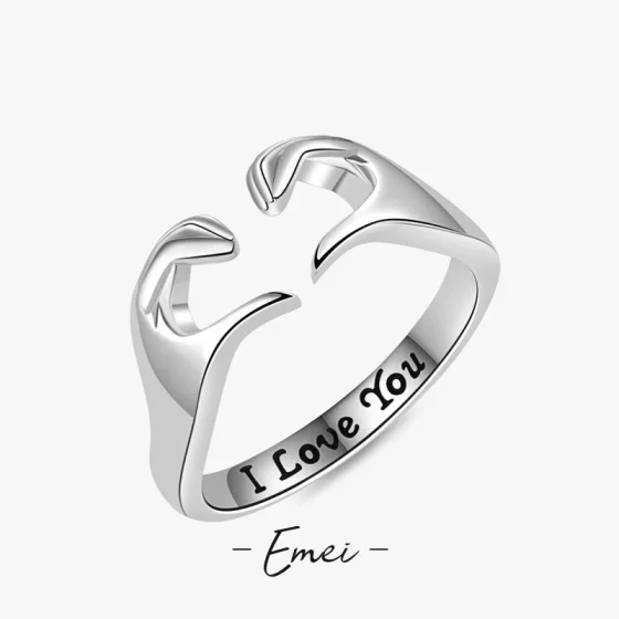 Romantic Heart-Shaped Ring ins Unique Design Heart Gesture Couple's Fashionable Versatile Internet Celebrity Ring