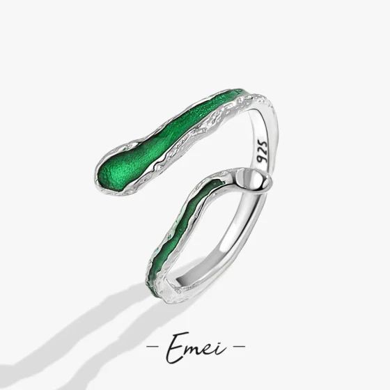 Unique snake-shaped open ring jewelry ins Dark-toned, sweet and cool retro-style ring with a sense of design