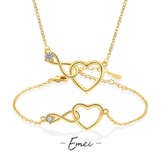 Hot Sale ins Unlimited Niche Designs&Heart-shaped lines intertwined in a popular bracelet, necklace, and collarbone chain