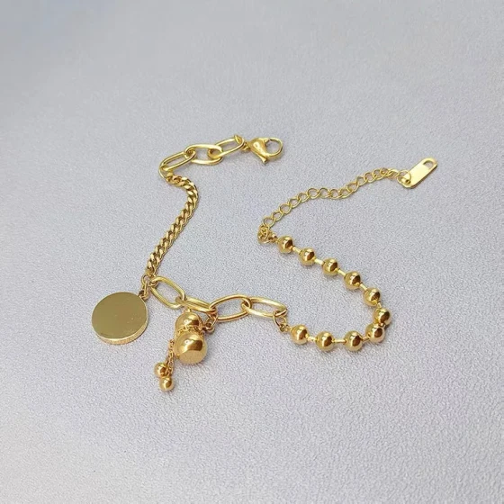 Retro Ethnic Style Small Gourd Bracelet for Women, Palace Style European and American Hip Hop Jewelry18k Rose gold titanium steel jewelry