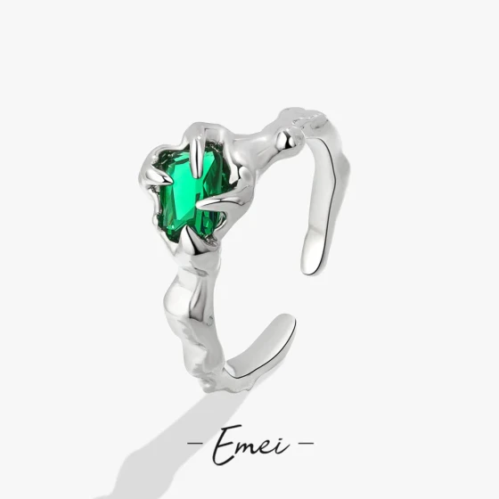 Korean Style ins Unique design irregular micro-inlaid zircon simple textured open ring for women, fashionable and versatile
