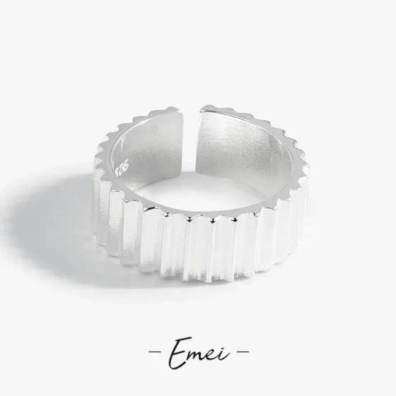 Celi French-style wide gear couple rings Minimalist Trendy Ring ins Trendy open-ended women's ring