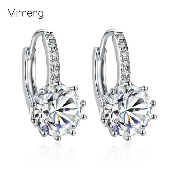 New Korean colorful zircon and agate earrings, light luxury, fashionable, high-end, simple and unique, elegant women's earrings