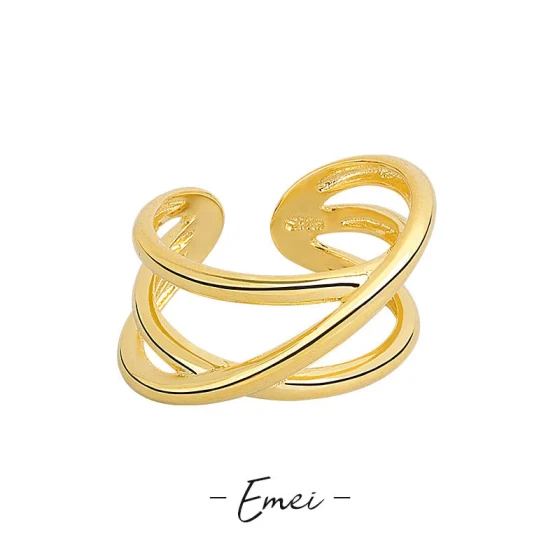 Korean-style double-layer vintage ring ins Heavy-duty woven open ring jewelry fashion accessory