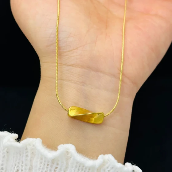 Geometric Necklace for Women ins Non-fading, light luxury, niche collarbone chain, elegant and sophisticated, Xiyin internet celebrity style, versatile and simple