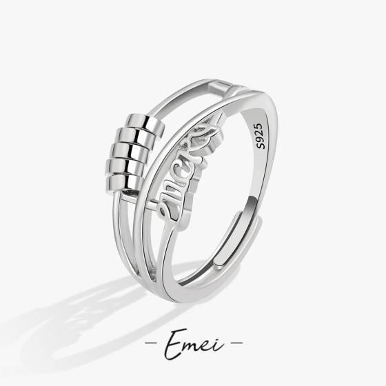 Popular multi-layer rotating rings on European and American e-commerce platforms Stress-relief and anti-anxiety open-ended index finger ring