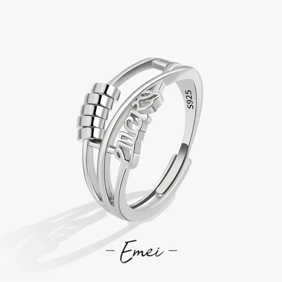 Popular multi-layer rotating rings on European and American e-commerce platforms Stress-relief and anti-anxiety open-ended index finger ring