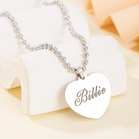 Titanium Steel Billie Personalized Engraved Necklace Stainless Steel Fashion Trendy Jewelry Unisex Personalized Sweater Chain