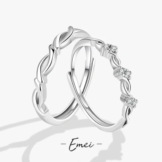 Romantic couple rings, a pair of intertwined rings, light luxury, fashionable niche design, new proposal ring, Valentine's Day gift