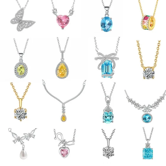 Bowknot micro-inlaid light luxury twisted design pendant necklace for women with sea blue zircon, fashionable and versatile collarbone chain for girls