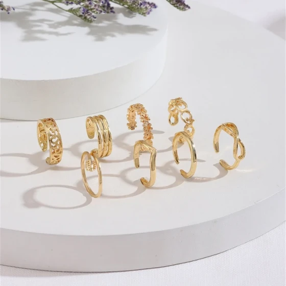 Various styles of European and American beach anklets8Adjustable open-ended arrow-shaped ring, personalized geometric jewelry