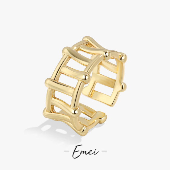Popular Fence Ring for Women, Vintage Simple Open Ring, European and American Style, Personalized Trendy Adjustable Index Finger Ring
