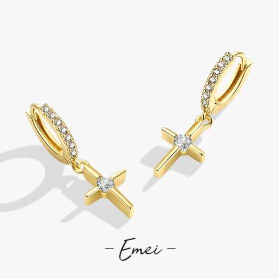 Dark Cross Earrings Inlaid with high-quality zircon, these stylish earrings are suitable for both men and women