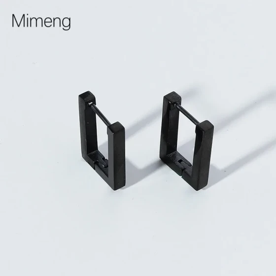 Hot-selling Korean-style personalized black stainless steel hoop pendant earrings jewelry direct delivery