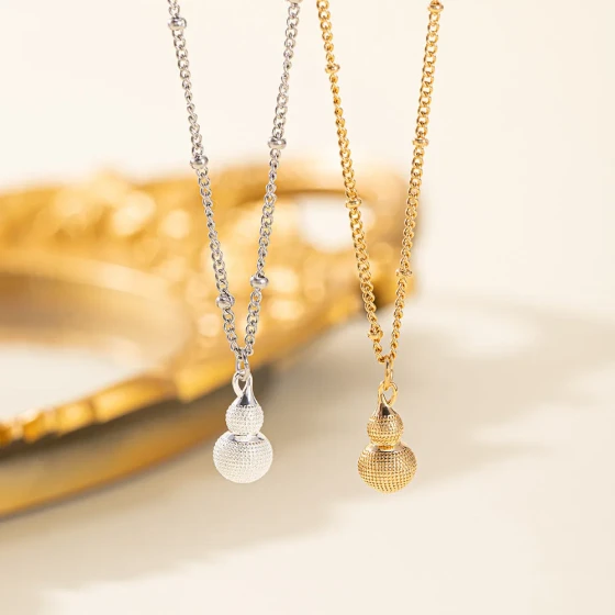 Gourd necklace jewelry for women, new Chinese style, exquisite, light luxury, high-end, niche design, elegant pendant collarbone chain