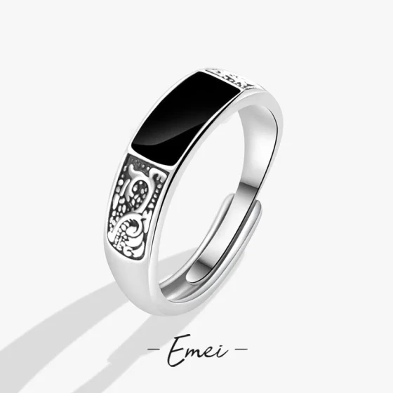New dragon-patterned ring for men, trendy and stylish, versatile with a high-end feel, unique pattern, single ring with resin, adjustable ring for women