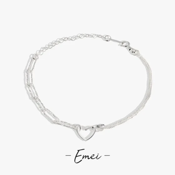 Super Flash Chain ins Unique design Korean version sweet disco fashion personalized heart-shaped sparkling bracelet for women