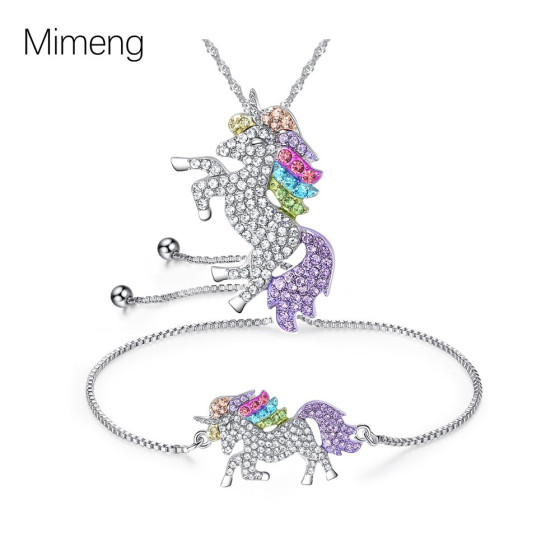 Accessories unicorn Unicorn Bracelet and Necklace Set Creative Colorful Pony Set
