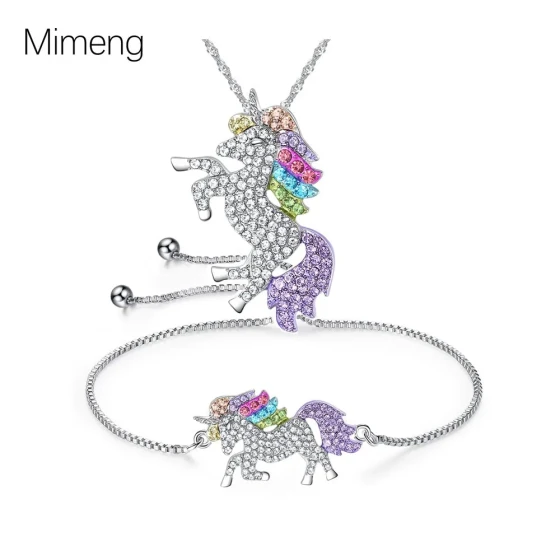 Accessories unicorn Unicorn Bracelet and Necklace Set Creative Colorful Pony Set