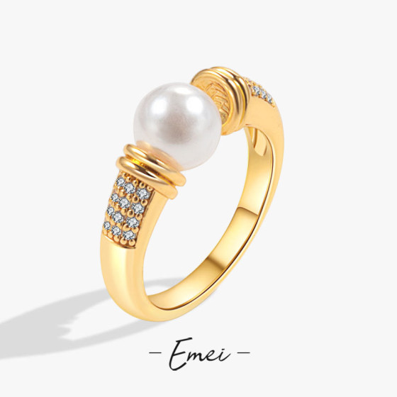 French vintage single pearl open ring for women, new popular model with a high-end feel, index finger ring with a niche and versatile design