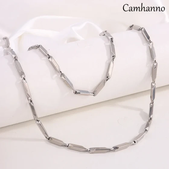 Titanium steel bracelet with Möbius irregular bamboo link chain, vintage versatile style, non-fading, unique niche jewelry