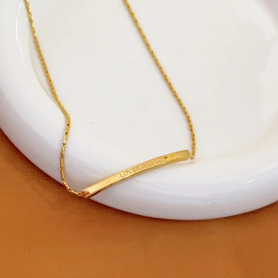 Pull-out bracelet ins Fashion gold love Trendy letter necklace, versatile, exquisite and stylish, adjustable titanium steel necklace Suit