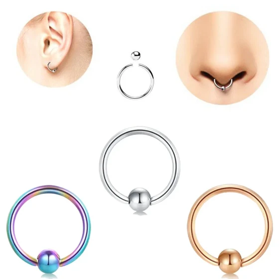 PA\BCR Ball earrings, body piercing, tattoo accessories, lip rings, nose rings, nipple rings, and genital rings