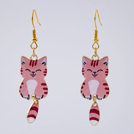 Foreign Trade gold Cute cat alloy earrings AliExpress