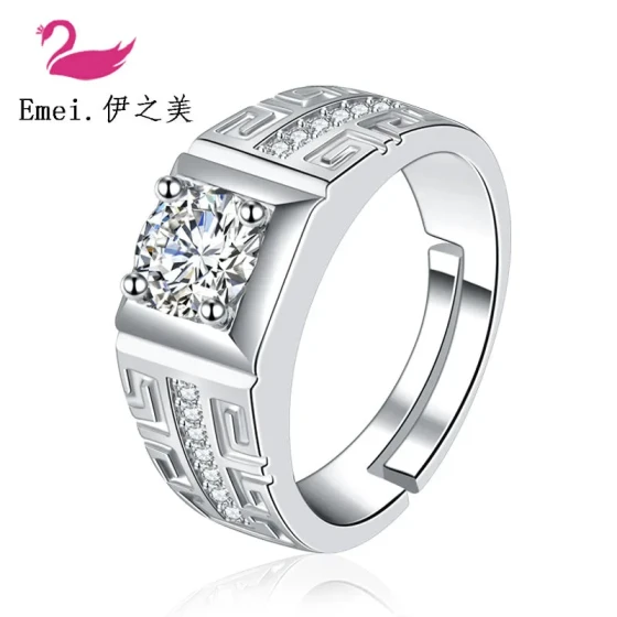 Bestseller: Men's New Moissanite Ring with Diamonds, Fashionable Simulated Engagement Diamond Ring Jewelry