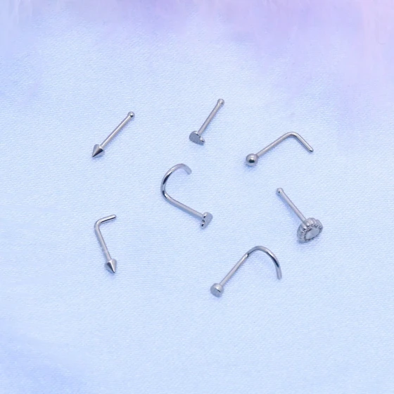 Stainless steel Korean-style simple straight bar, five-bar, seven-bar, etc. nose studs and nose jewelry