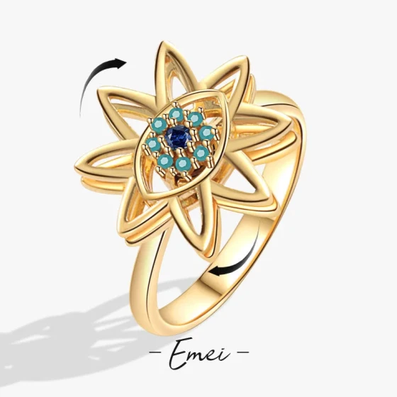Popular Rotating Devil's Eye Ring for Women, Niche High-End Luxury, Non-Fading Fashionable Accessory