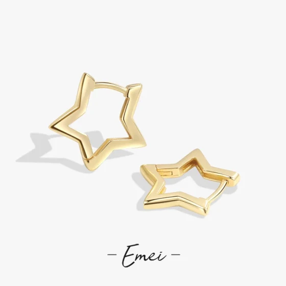 Korean minimalist pentagram earrings, minimalist style, light luxury niche design, elegant and sophisticated ear cuffs
