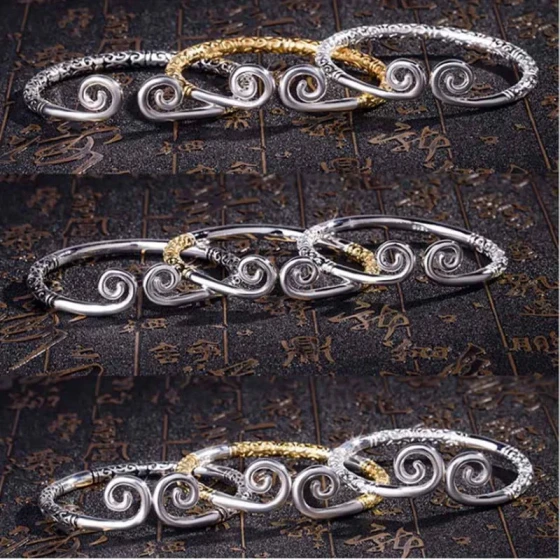 Popular European and American couple bracelets, tight-fitting charm bracelets, Sun Wukong Thai silver bracelets, vintage hand accessories for couples and students