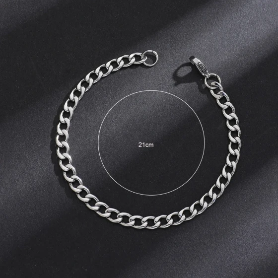 Minimalist stainless steel three-color titanium steel bracelet for men, niche high-end simple chain jewelry