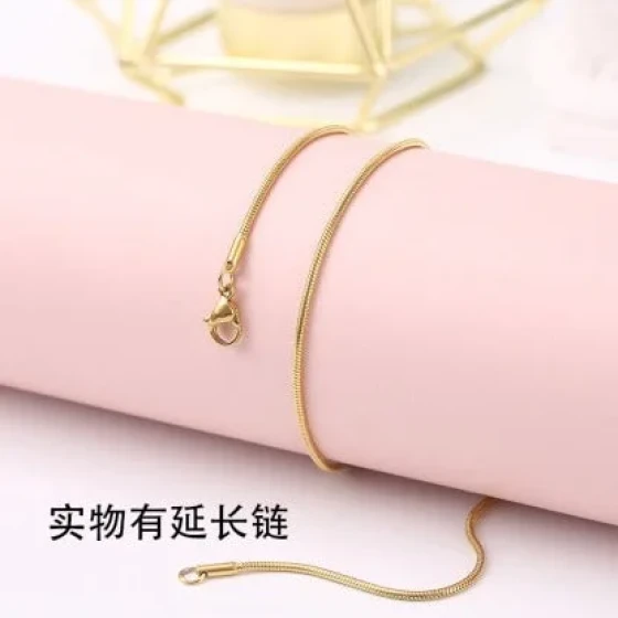 European and American stainless steel round snake bone necklace Inside the vacuum electroplating furnace18k New collarbone chain in stock