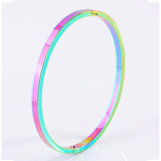 Titanium steel bracelet Colorful glossy bracelet for girls with a high-end feel Unique hip-hop style exquisite non-fading couple's bracelet