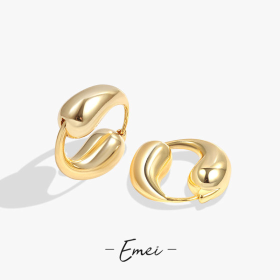 Hot Sale ins Elegant and fashionable metal-style solid Tai Chi water drop earrings with a high-end feel