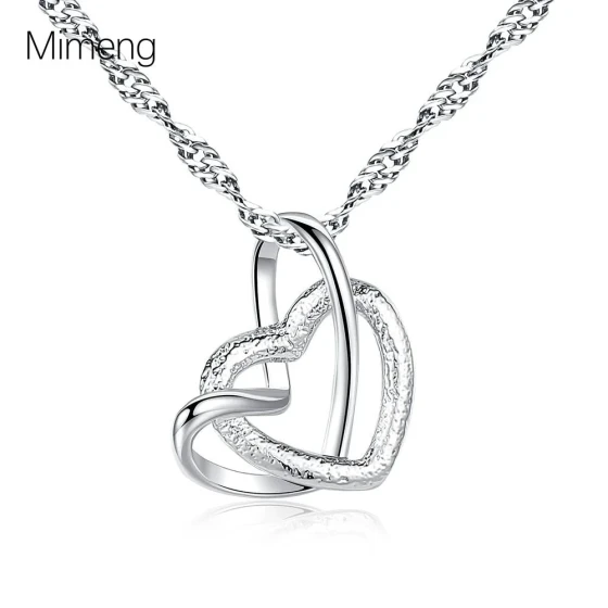 New Simple Heart-Shaped Electroplated Pendant Necklace for Women, Light Luxury Fashion with a High-End Cool Style, Love Heart Clavicle Chain