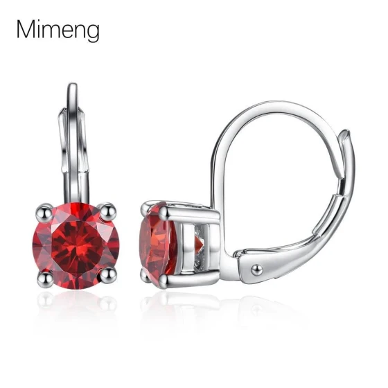 New Korean and Japanese Summer Products: Colorful Round Zircon Earrings, Light Luxury Fashion, Minimalist Style, Elegant Women's Earrings