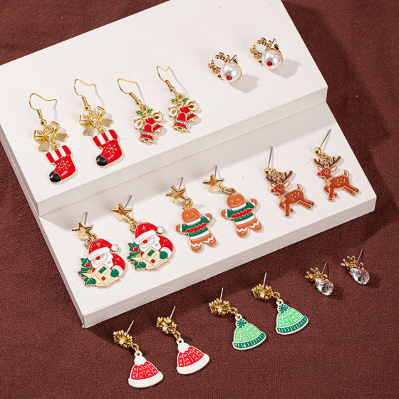 New European and American Christmas hat oil-drip small pendant Christmas diy Accessories, alloy jewelry components