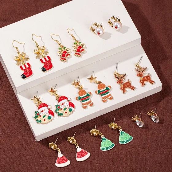 New European and American Christmas hat oil-drip small pendant Christmas diy Accessories, alloy jewelry components