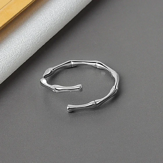 Korean Fresh Style Open Bamboo Ring for Women ins Minimalist adjustable trendy bamboo ring