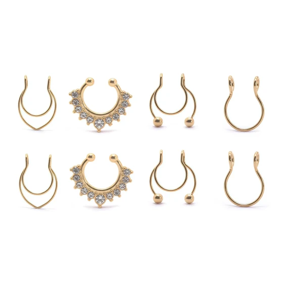 New Product Stainless steel nose clip without holes Nose ring sets come in a variety of decorative styles and unique designs