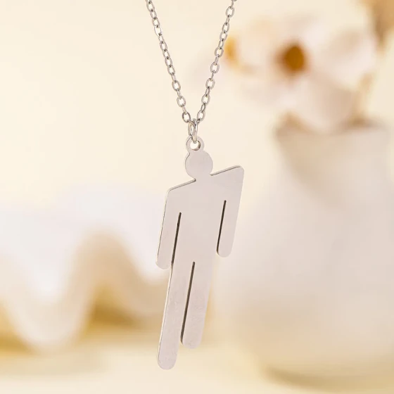 European and American hip-hop style Billie Eilish Rapper-themed pendant necklace for women, trendy collarbone chain